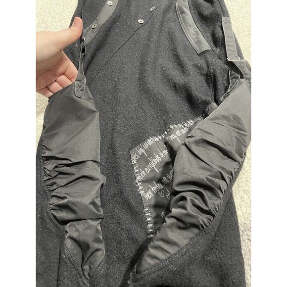 Unique Lagenlook women's size 14 wool black jumper midi dress Guzella - Picture 7 of 9